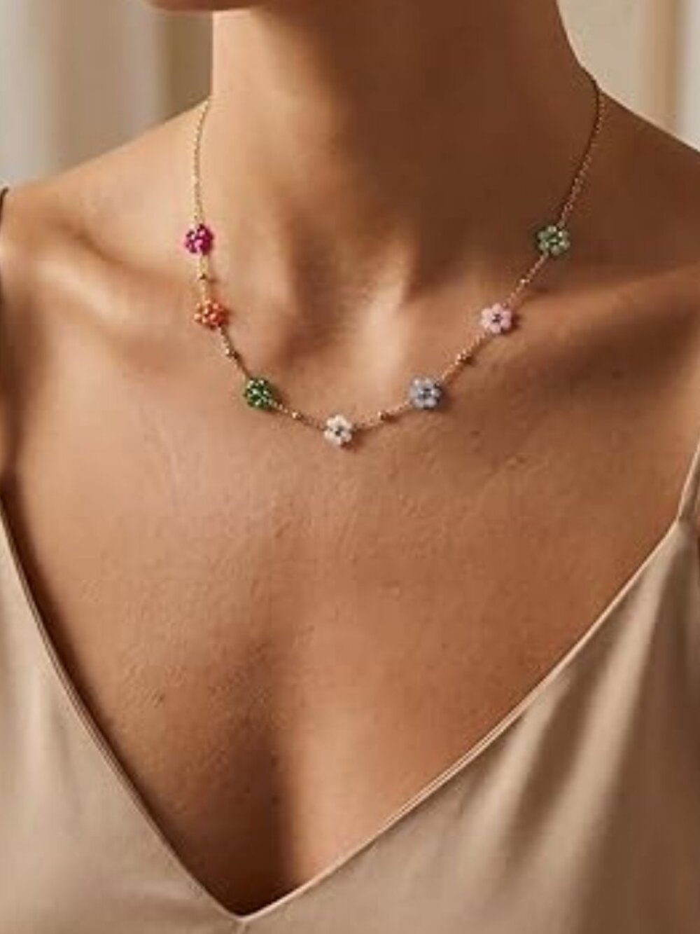 Neiman Marcus 18K Gold Plated Crystal Flower Necklace